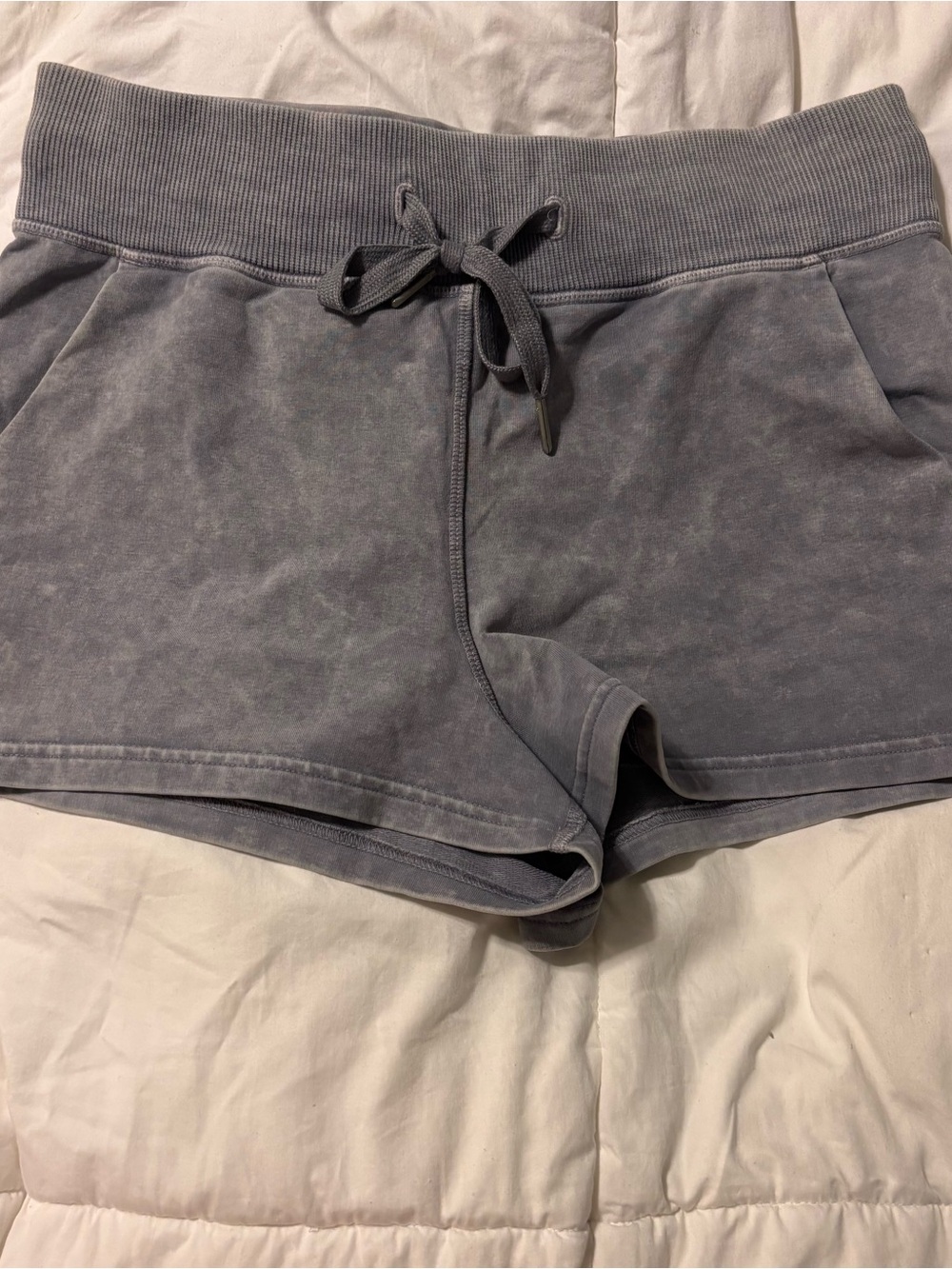 lululemon athletica Washed Grey Rib-Waist Athletic Shorts